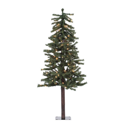 Vickerman 4' Natural Alpine Artificial Christmas Tree Clear Incandescent Lights