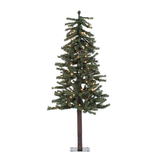 Vickerman 4' Natural Alpine Artificial Christmas Tree Clear Incandescent Lights