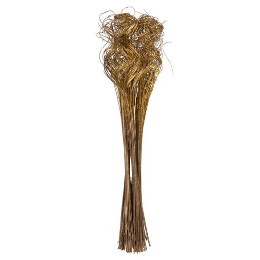 Vickerman Natural Botanicals 24"-28" Curly Ting Ting Gold with Gold Glitter. 5 bunches per Pack.