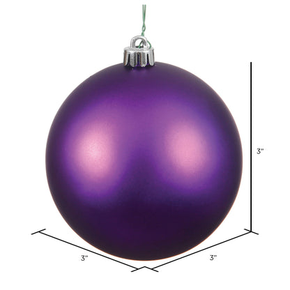 Vickerman 3" Plum Matte Ball Ornament 12 per Bag