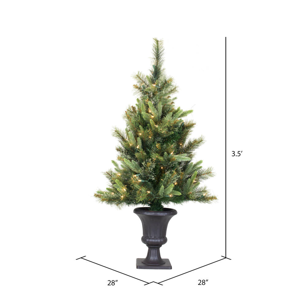 Vickerman 3.5' Cashmere Pine Artificial Christmas Tree Warm White Dura-Lit® LED Lights