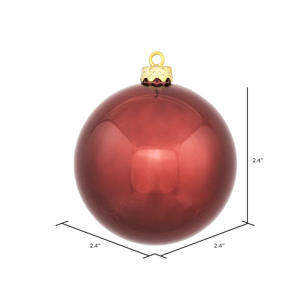 Vickerman 2.4" Wine Shiny Ball Ornament 24 per Bag