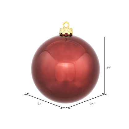 Vickerman 2.4" Wine Shiny Ball Ornament 24 per Bag