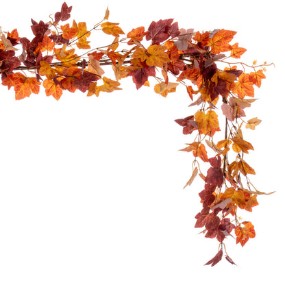 Vickerman 60" Artificial Orange Fall Maple Leaf Garland