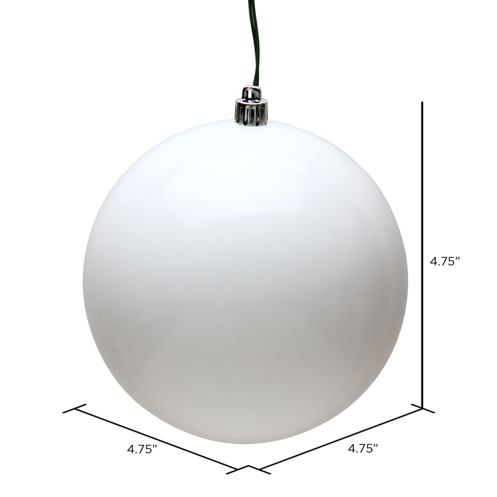 Vickerman 4.75" White Candy Ball Ornament 4 per Bag