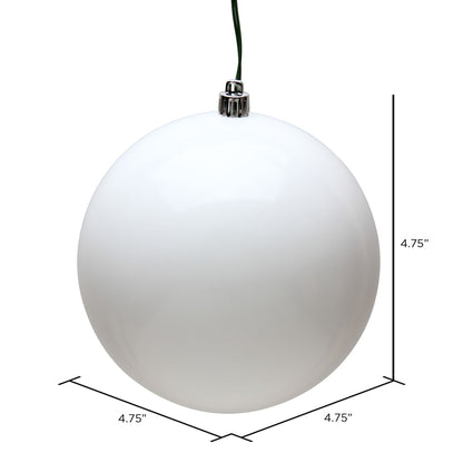 Vickerman 4.75" White Candy Ball Ornament 4 per Bag