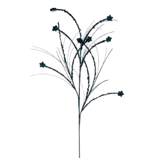 Vickerman 36" Sea Blue Mini Star Glitter Spray 6 per bag.