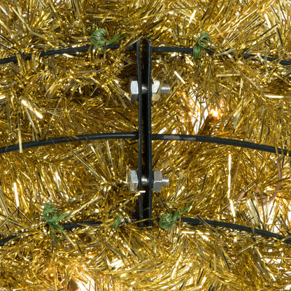Vickerman 48" Gold and Silver Tinsel Artificial Christmas Wreath Clear Dura-lit Incandescent Lights