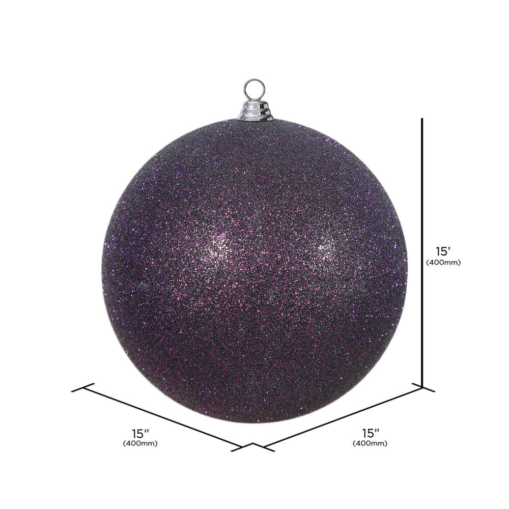 Vickerman 15.75" Plum Glitter Ball Ornament