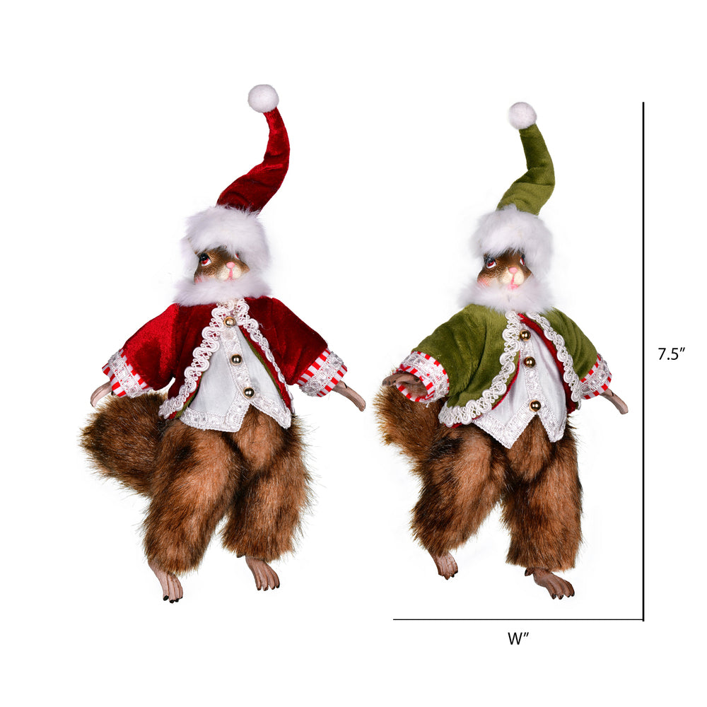 Vickerman 7.5" Candy Wonderland Collection Squirrel Ornament Assortment Pack of 2