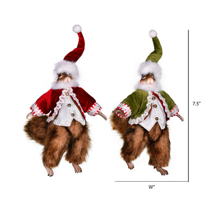 Vickerman 7.5" Candy Wonderland Collection Squirrel Ornament Assortment Pack of 2