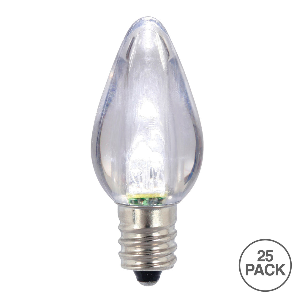 Vickerman C7 Transparent Plastic LED Cool White Dimmable Bulb 25 per bag