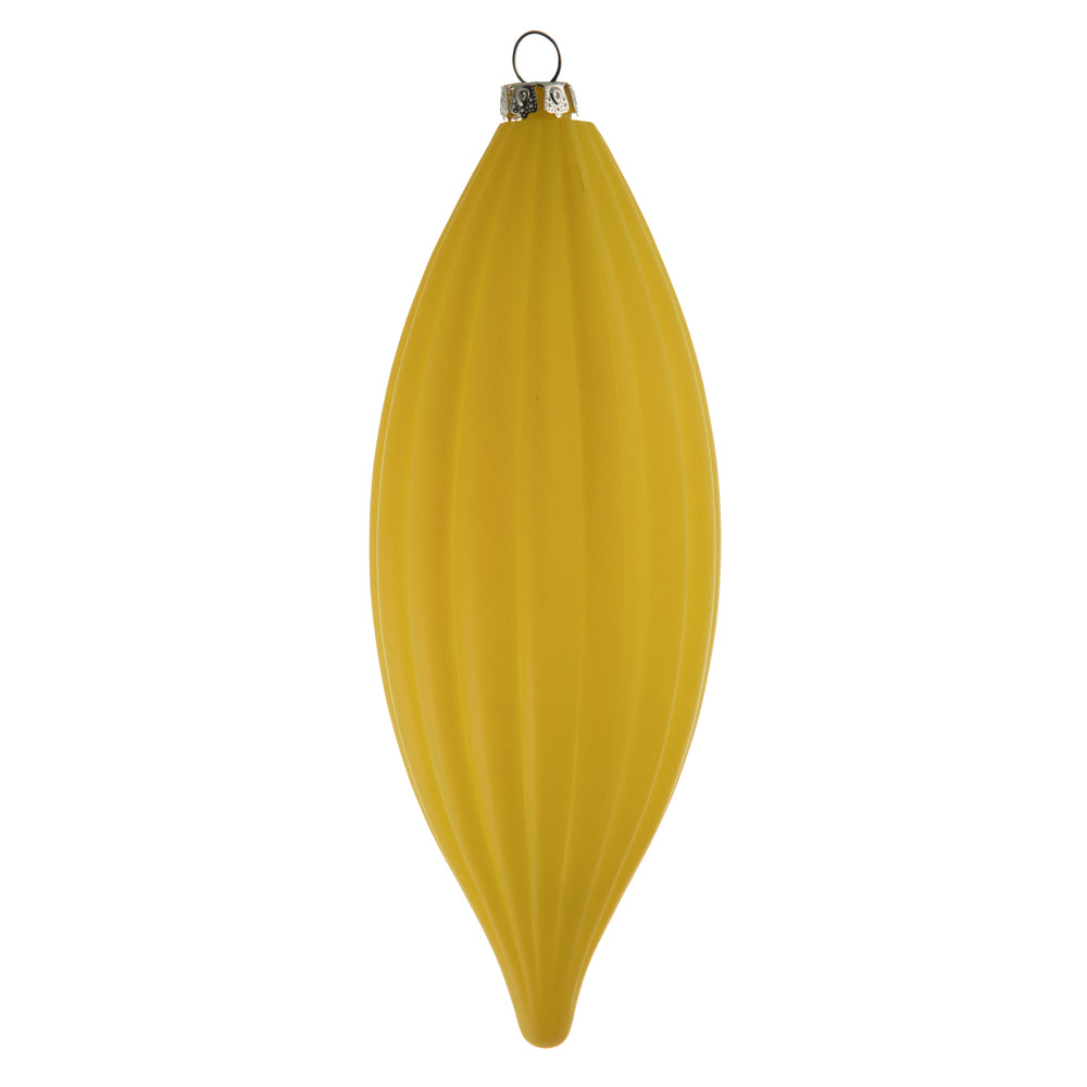 Vickerman 8" Yellow Matte Line Finial Ornament Pack of 4