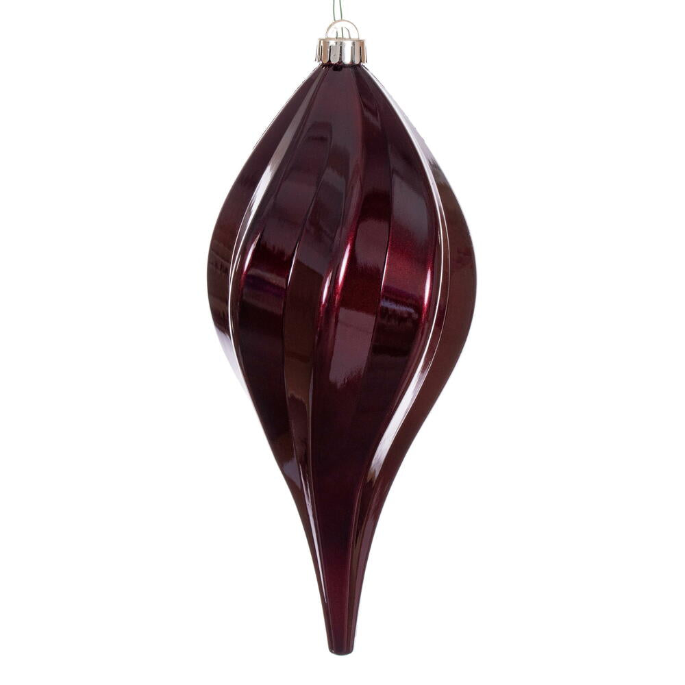 Vickerman 12" Burgundy UV Candy Swirl Drop Christmas Ornament