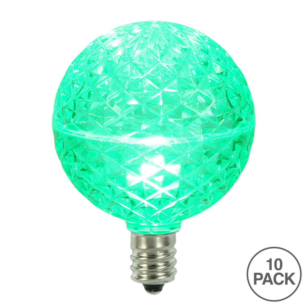 Vickerman G50 LED Green Replacement Bulb E12/C7 Nickel Base .38W 10 Bulbs per Pack