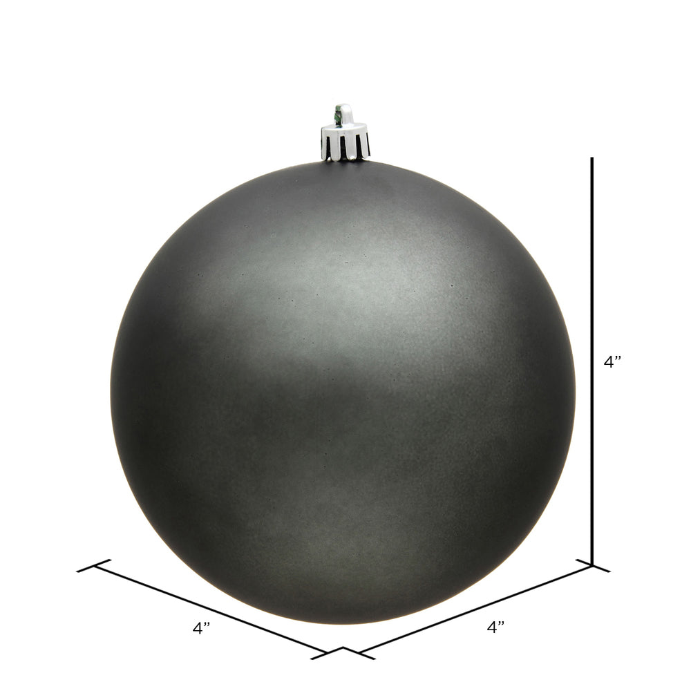 Vickerman 4" Pewter Matte Ball Ornament 6 per Bag