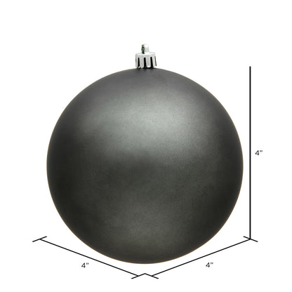 Vickerman 4" Pewter Matte Ball Ornament 6 per Bag