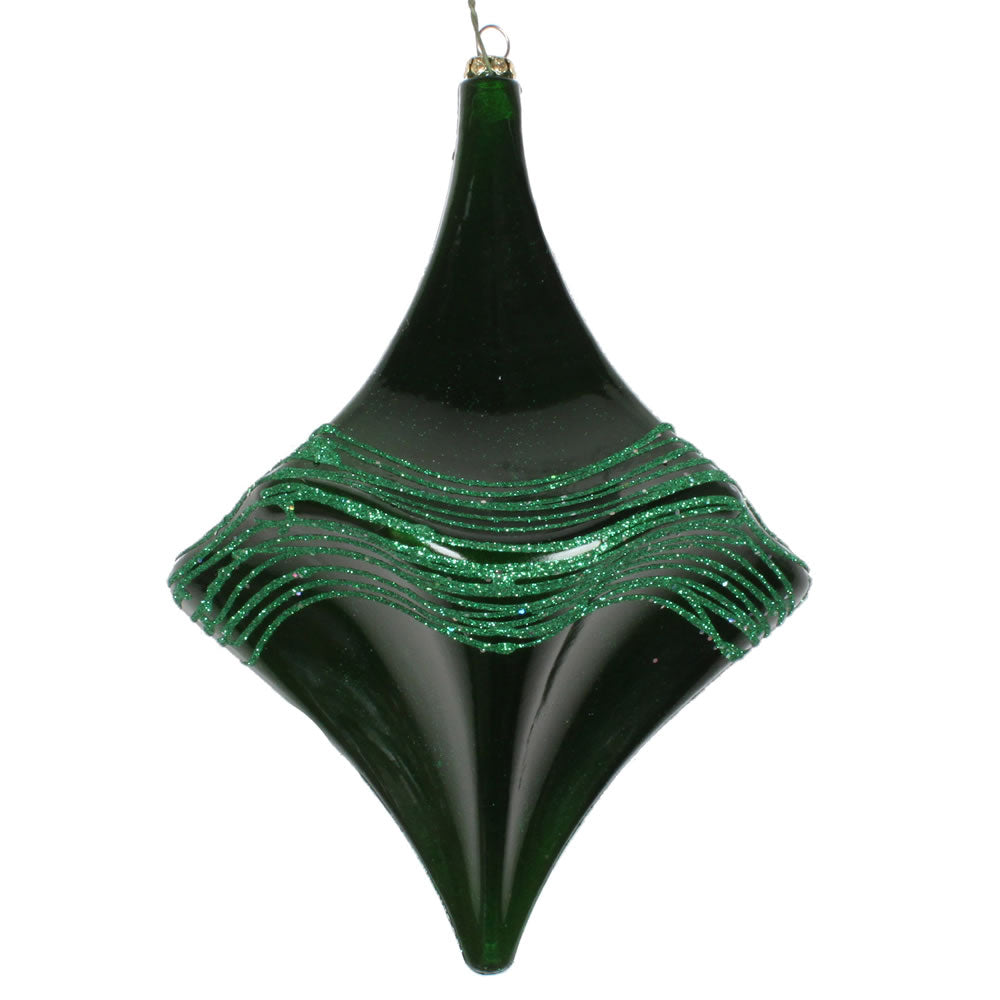 Vickerman 8" Green Candy Glitter Drop Christmas Ornament