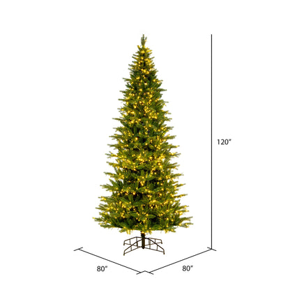 Vickerman 10' x 56" Balsam Spruce Slim Artificial Christmas Tree 3mm LED Color Changing Lights