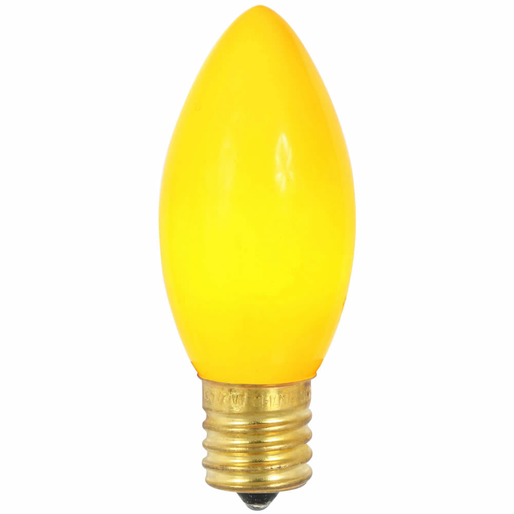 Vickerman C9 Ceramic Yellow Replacement Bulb 7 Watts 130 Volt UL. box of 25