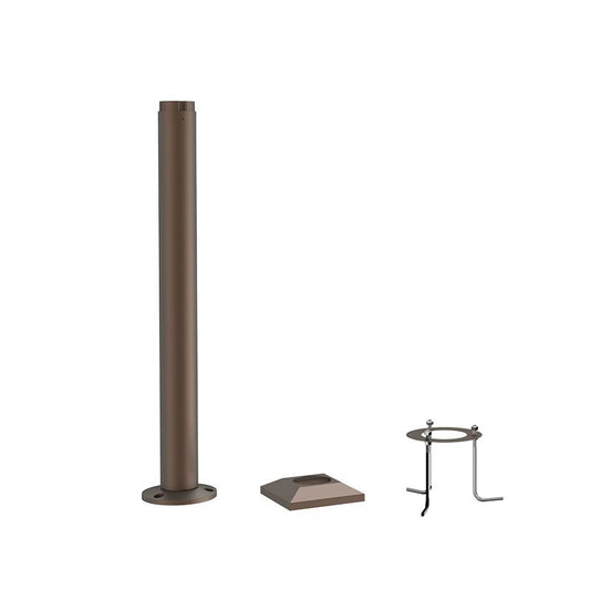 Westgate Bollard Pole System 3Ft Base , Outdoor Lighting, Bronze Finish