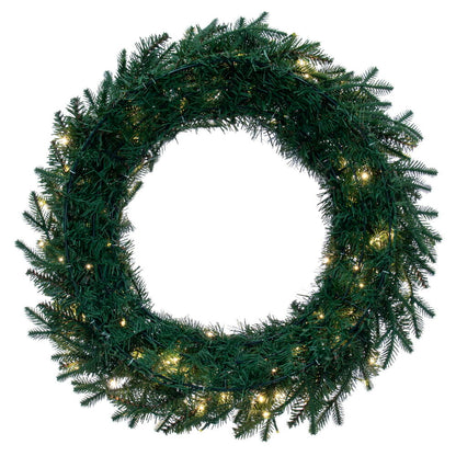 Vickerman 24" Kamas Fraser Fir Artificial Wreath with 150 Warm White Low Voltage 3mm Spider LED Lights and 396 PE/PVC Tips.