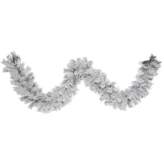 Vickerman 9' Flocked Alaskan Pine Artificial Christmas Garland Unlit