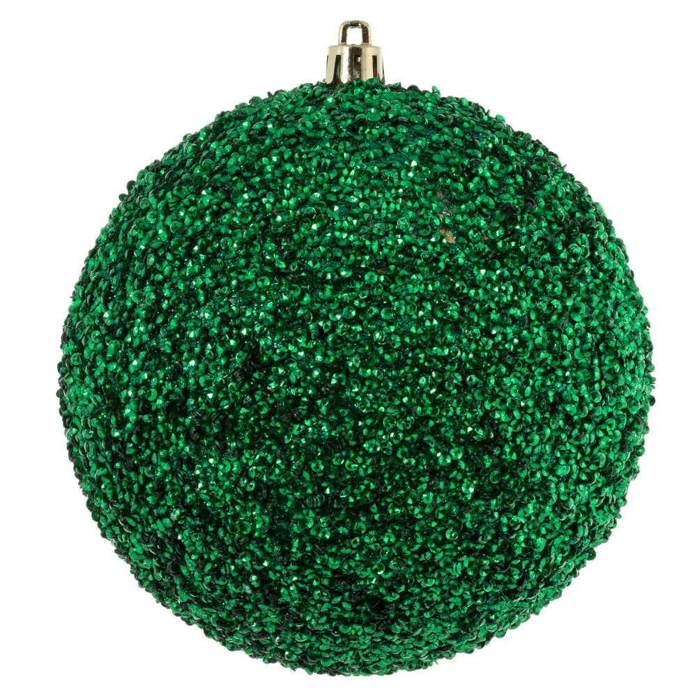 Vickerman 4.75" Seafoam Green Beaded Ball Ornament 6 per Bag