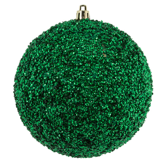 Vickerman 4.75" Seafoam Green Beaded Ball Ornament 6 per Bag