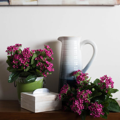 Vickerman 15" Artificial Hot Pink Kalanchoe Bush.