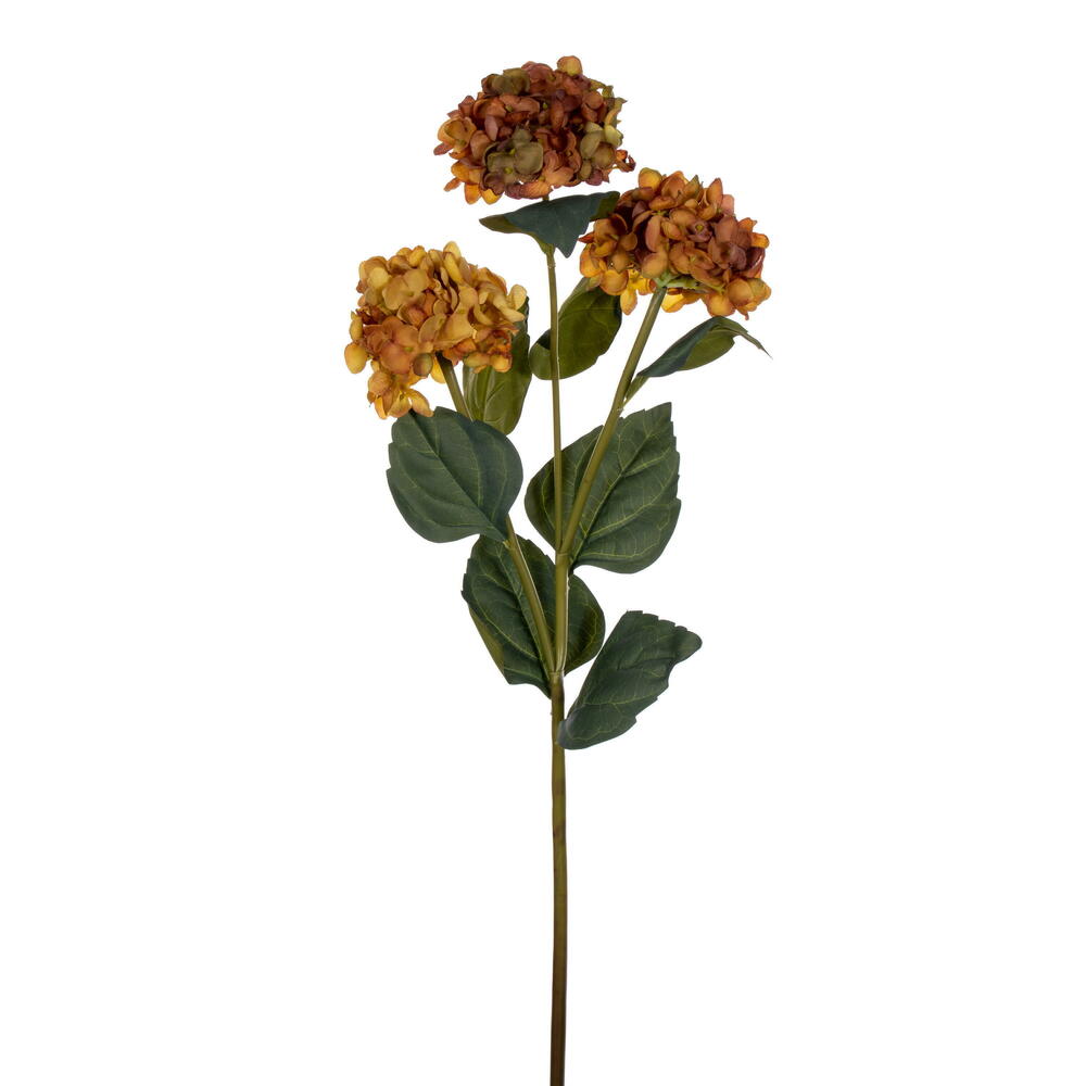 Vickerman 33" Golden Yellow Artificial Hydrangea Spray with Three Flower Heads 2 per bag.