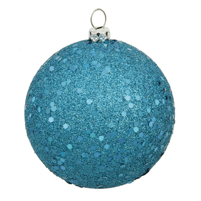 Vickerman 10" Turquoise Sequin Ball Ornament