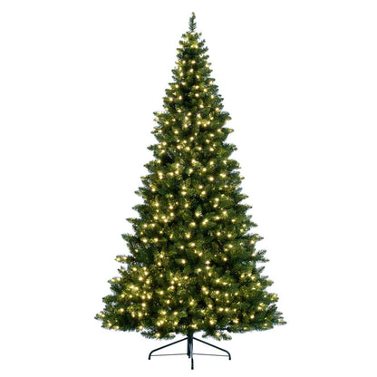 Vickerman 7.5' x 50" Chapel Pine Artificial Christmas Half Tree Warm White Dura-lit LED Lights
