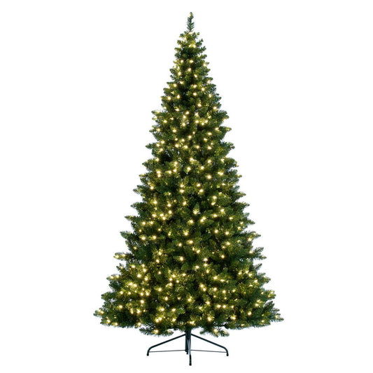 Vickerman 7.5' x 50" Chapel Pine Artificial Christmas Half Tree Warm White Dura-lit LED Lights