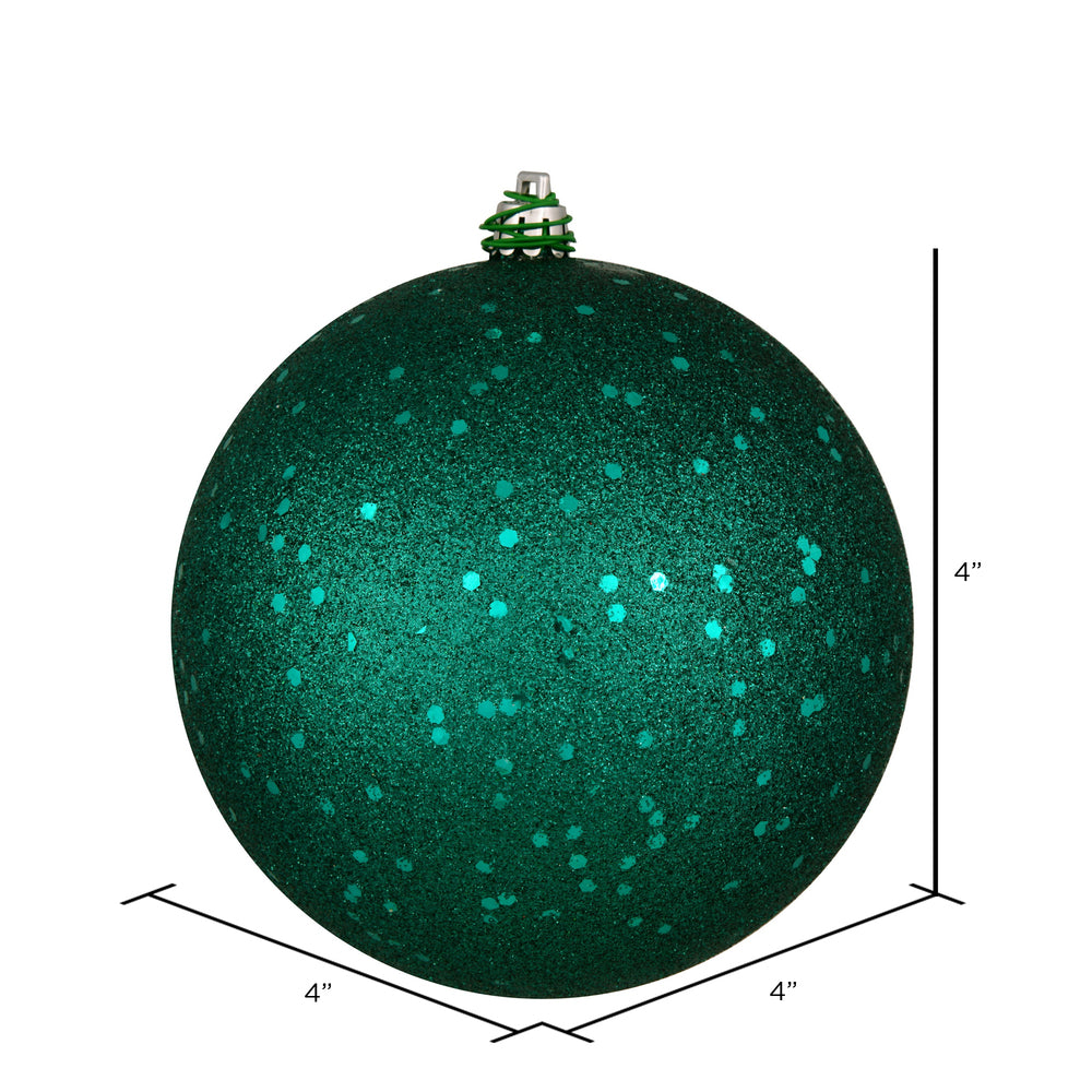 Vickerman 4" Dark Teal Sequin Ball Ornament 6 per Bag