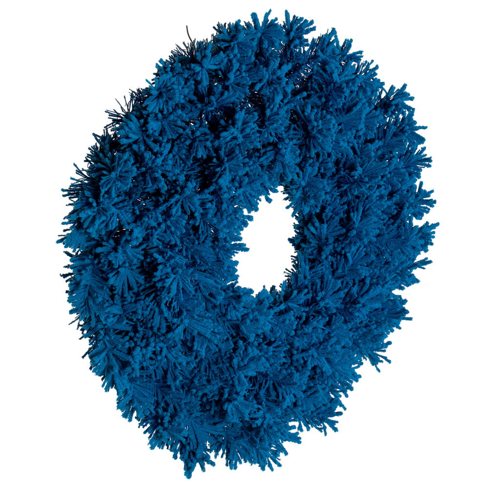 Vickerman 30" Flocked Turquoise Fir Artificial Wreath Unlit.