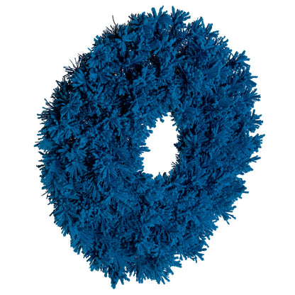 Vickerman 30" Flocked Turquoise Fir Artificial Wreath Unlit.