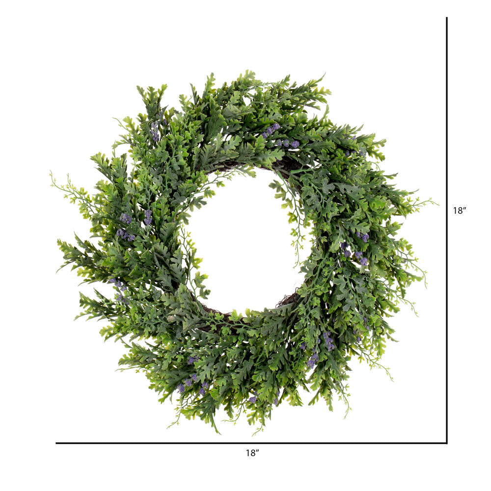 Vickerman 18" Green Artificial Senecio Cineraria Wreath.