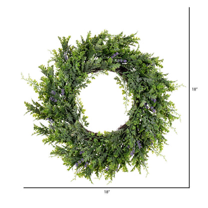 Vickerman 18" Green Artificial Senecio Cineraria Wreath.