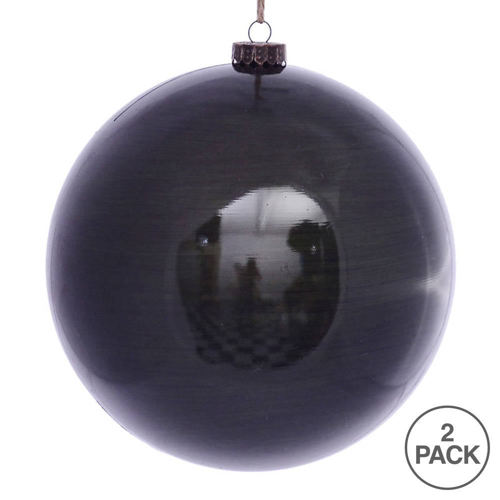 Vickerman 8" Moss Green Wood Grain Ball Ornament 2 per Bag