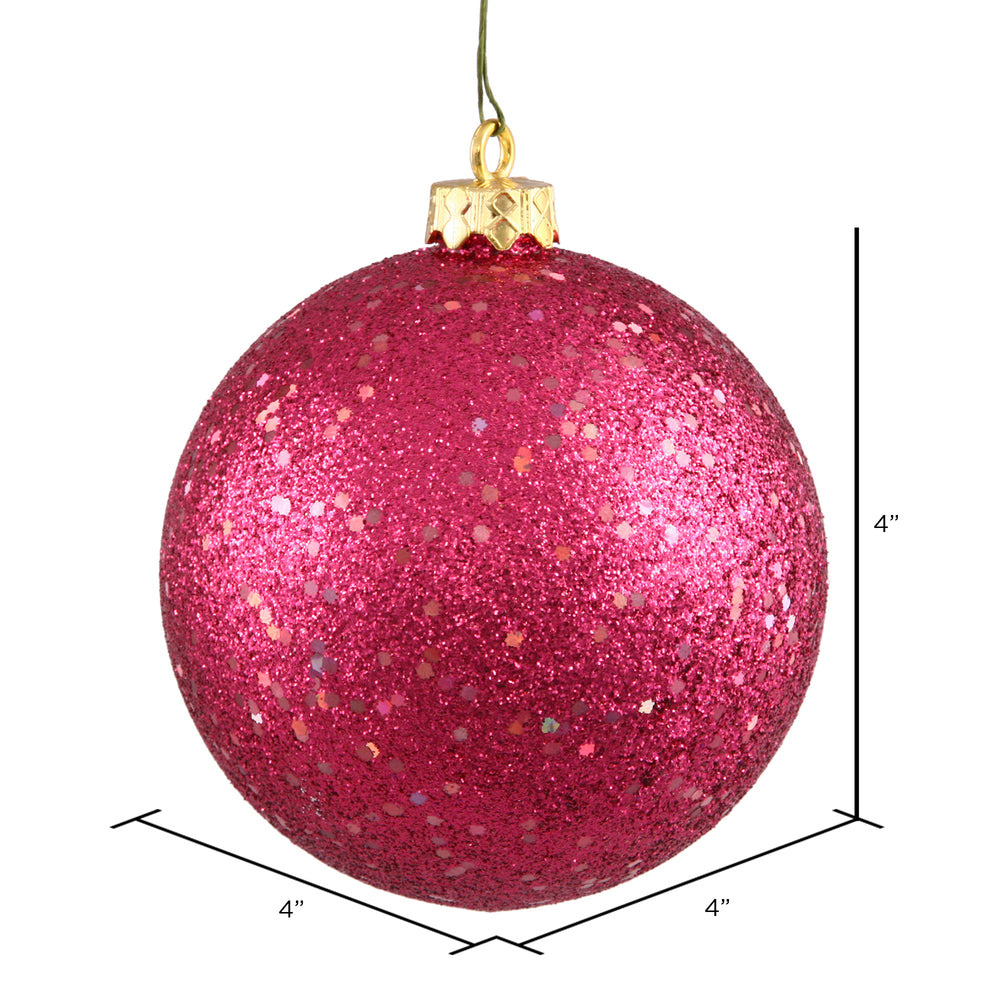 Vickerman 4" Wine Sequin Ball Ornament 6 per Bag