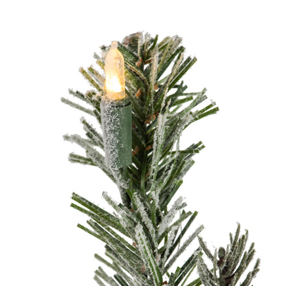Vickerman 9' x 14' Flocked Kiana Artificial Christmas Garland with Warm White LED Lights.