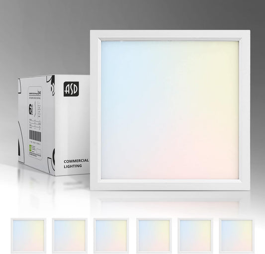 ASD Lighting LED Surface Mini Panel Square 7inch 15W 120V Triac 3000/4000/5000K White ETL 6 pack