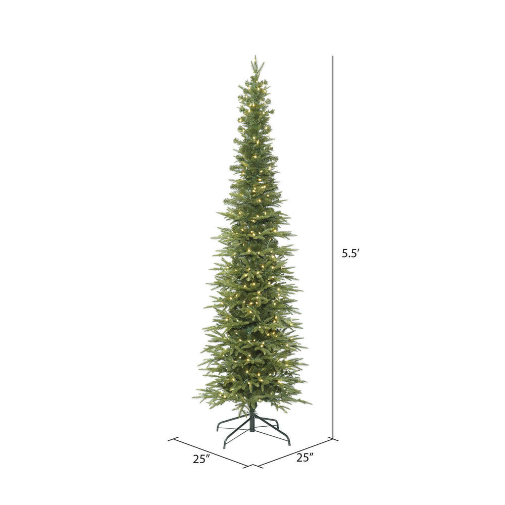 Vickerman 5.5' Bixley Pencil Fir Artificial Christmas Tree Warm White Dura-lit LED Lights