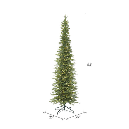 Vickerman 5.5' Bixley Pencil Fir Artificial Christmas Tree Warm White Dura-lit LED Lights
