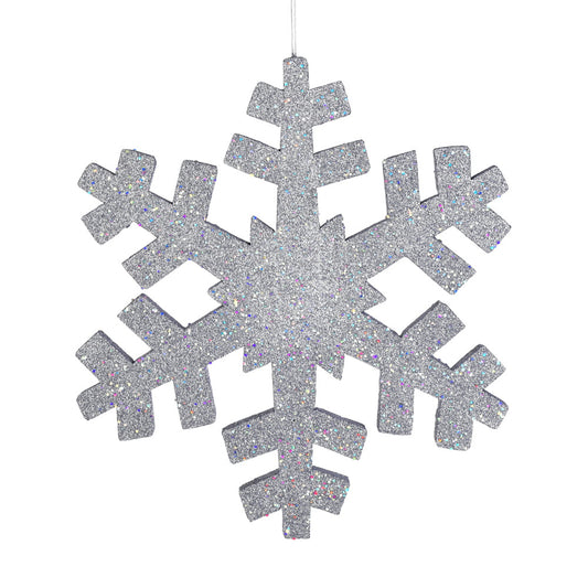 Vickerman 18" Silver Glitter Snowflake Christmas Ornament