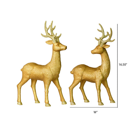 Vickerman 16.5" Champagne Deer Christmas Ornament Set