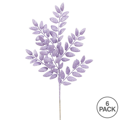 Vickerman 22" Purple Glitter Honey Locust Artificial Christmas Spray. Includes 6 sprays per pack.