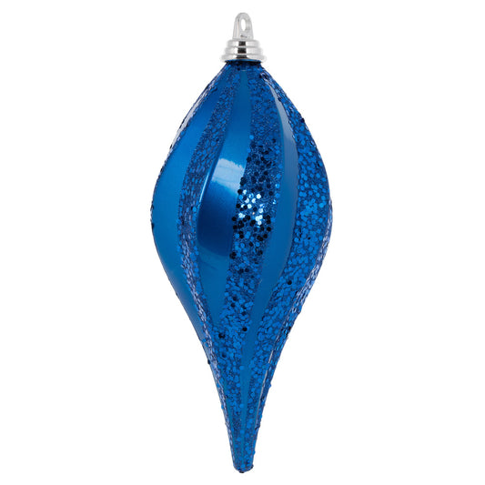 Vickerman 12'' Blue Glitter Swirl Drop Christmas Ornament