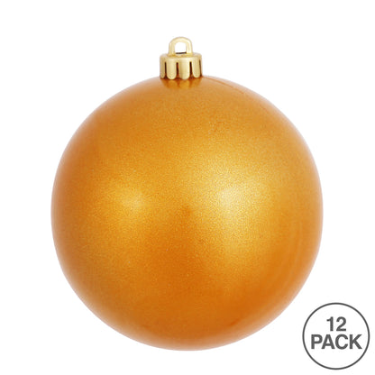 Vickerman 3" Antique Gold Candy Ball Ornament 12 per Bag